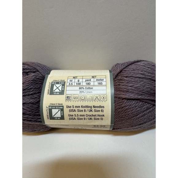 2 Skein Yarn Bee Cotton Et Lin - Smokey Plum - Picture 4 of 4